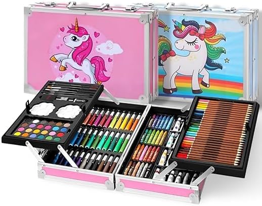 Deluxe Art Drawing Colour Suitcase Kit Set for Kids - Tuno Toys