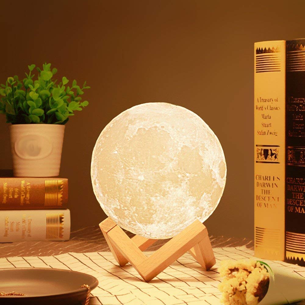 Colour Changeable 3D Moon Lamp With Stand - Tuno Toys