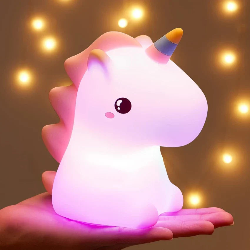 Silicone Touch Cute Characters Colour Changing Night Light for Kids Bedroom, USB Rechargeable with Gesture Control - Tuno Toys
