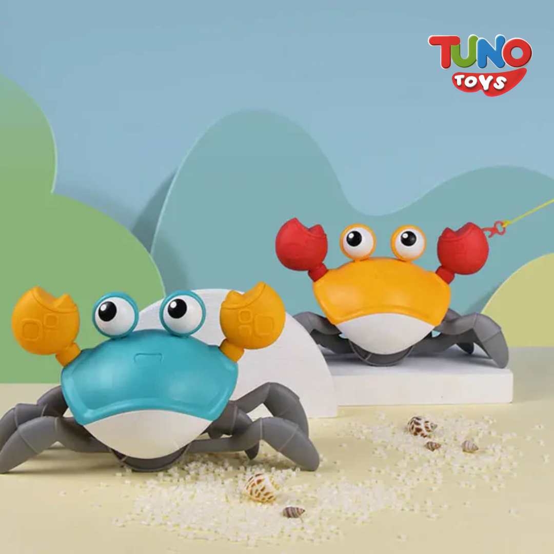Crawling Crab Toy with Light Up, Interactive Musical Toy with Automatically Avoid Obstacles, USB Rechargeable - Tuno Toys