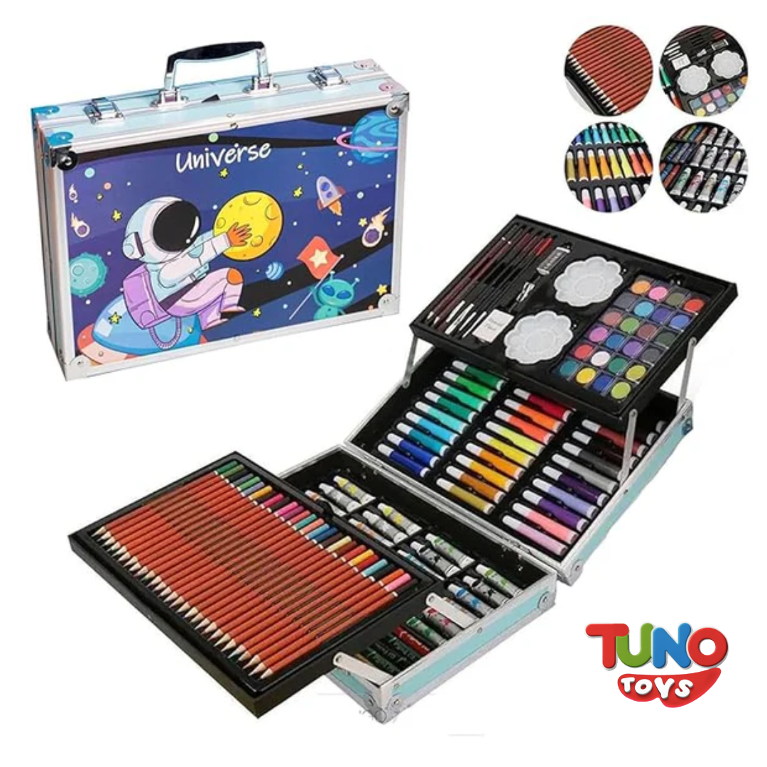 Deluxe Art Drawing Colour Suitcase Kit Set for Kids - Tuno Toys