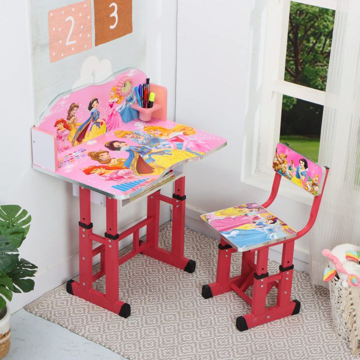Kids study Table & Chair with Adjustable Height | Engineered Wood Study Table - Tuno Toys