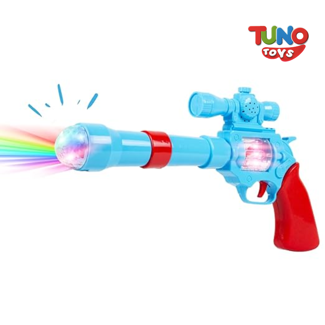 Battery Operated 3D Projection Strike Toy Gun with Vibrant Light & Sound Effects for Kids/Gifts/Toddlers - Tuno Toys