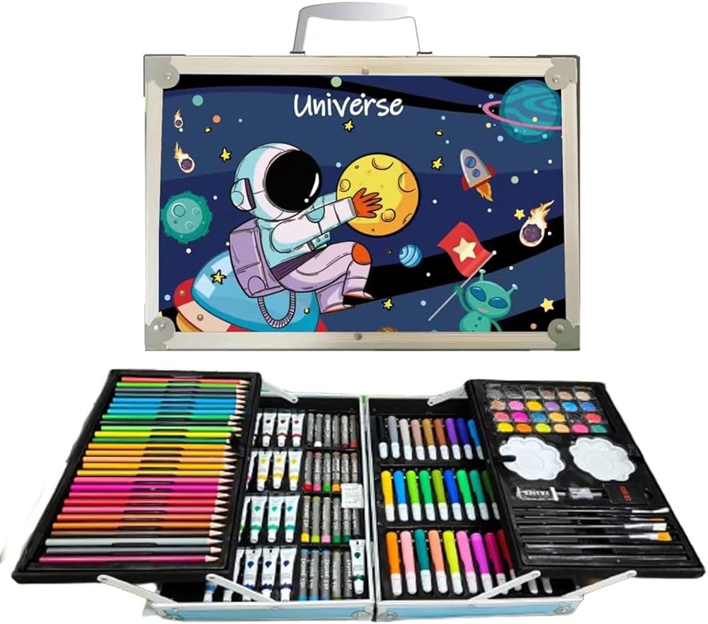 Deluxe Art Drawing Colour Suitcase Kit Set for Kids - Tuno Toys