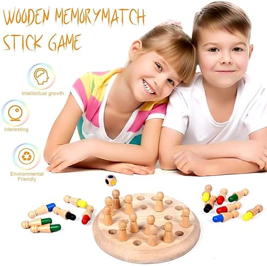 Wooden Memory Chess Board Game Educational Toys for 5 Years + Girls and Boys Memory Building Toys (Memory Chess) - Tuno Toys