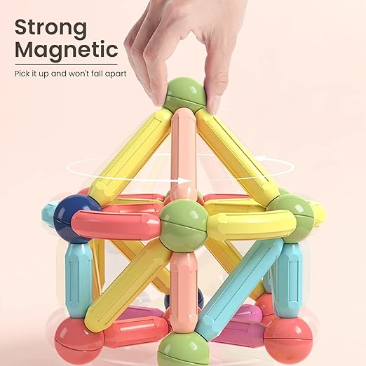 Magnetic Sticks Building Blocks Toy for Kids, Magnetic Balls and Rods Set Kids Montessori Toys Stacking Toys for Kids Age 3+ Years (25 Pcs) - Tuno Toys