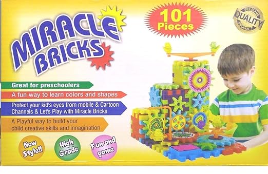Miracle Bricks Building Block Game For Kids (Multicolor), 101 Pcs - Tuno Toys