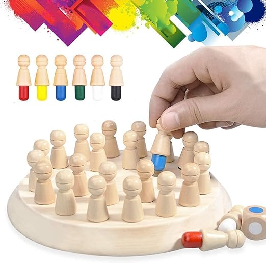 Wooden Memory Chess Board Game Educational Toys for 5 Years + Girls and Boys Memory Building Toys (Memory Chess) - Tuno Toys