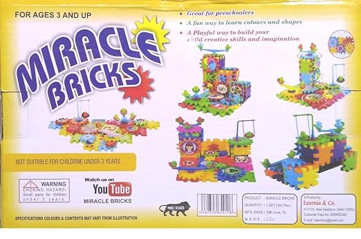 Miracle Bricks Building Block Game For Kids (Multicolor), 101 Pcs - Tuno Toys