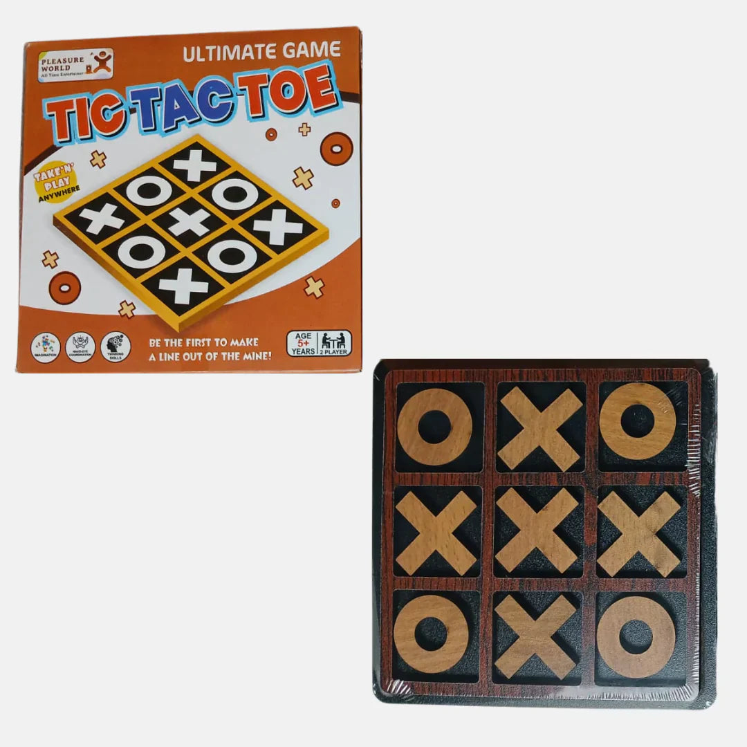 Wooden Combo Tangram Puzzle (set of 3 shapes) & Tic Tac Toe Game for Kids - Tuno Toys