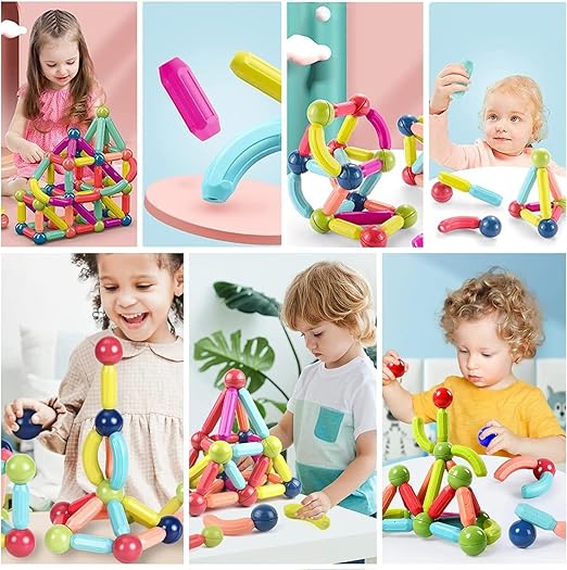 Magnetic Sticks Building Blocks Toy for Kids, Magnetic Balls and Rods Set Kids Montessori Toys Stacking Toys for Kids Age 3+ Years (25 Pcs) - Tuno Toys