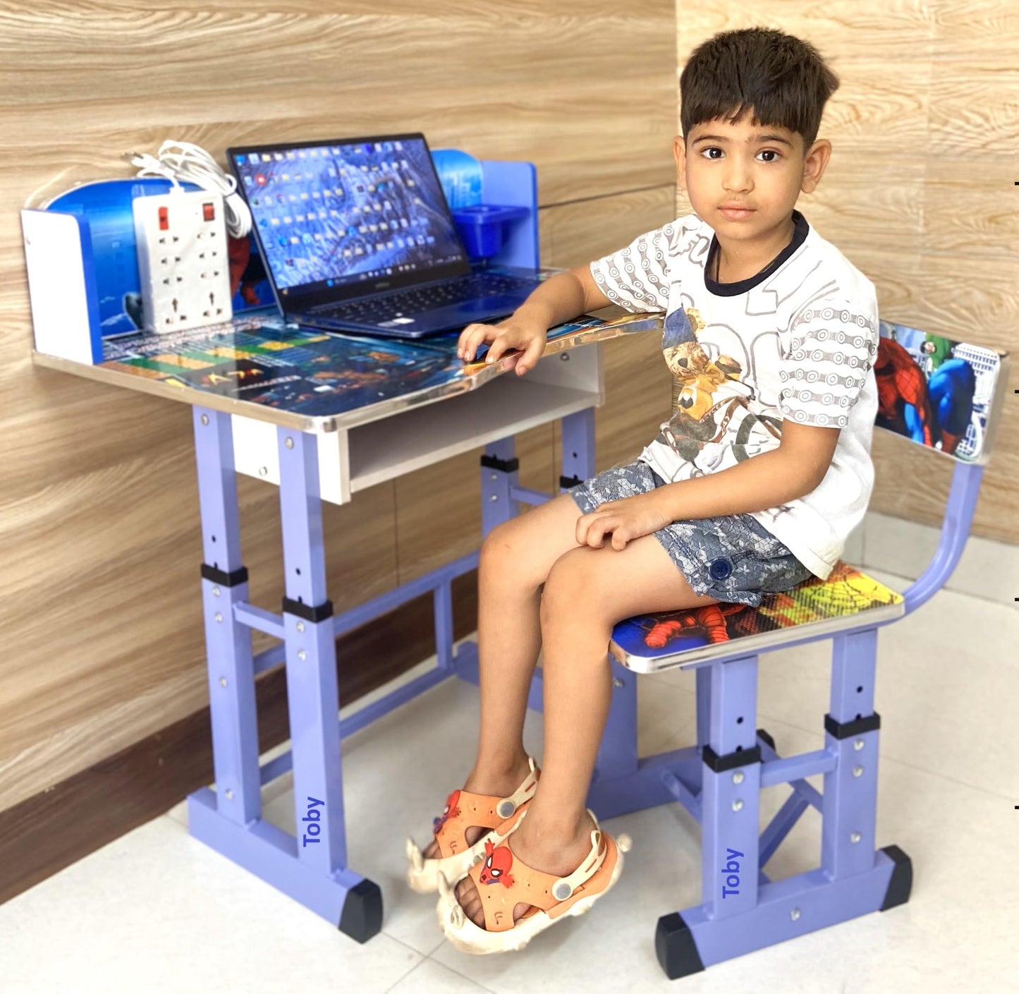 Kids study Table & Chair with Adjustable Height | Engineered Wood Study Table - Tuno Toys