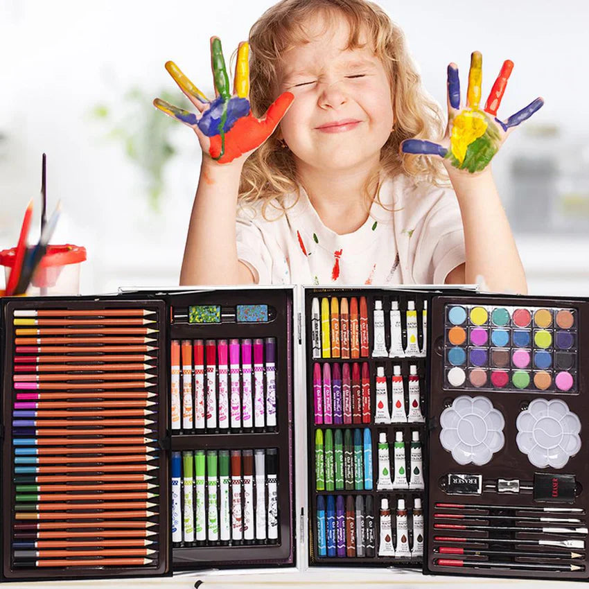 Deluxe Art Drawing Colour Suitcase Kit Set for Kids - Tuno Toys