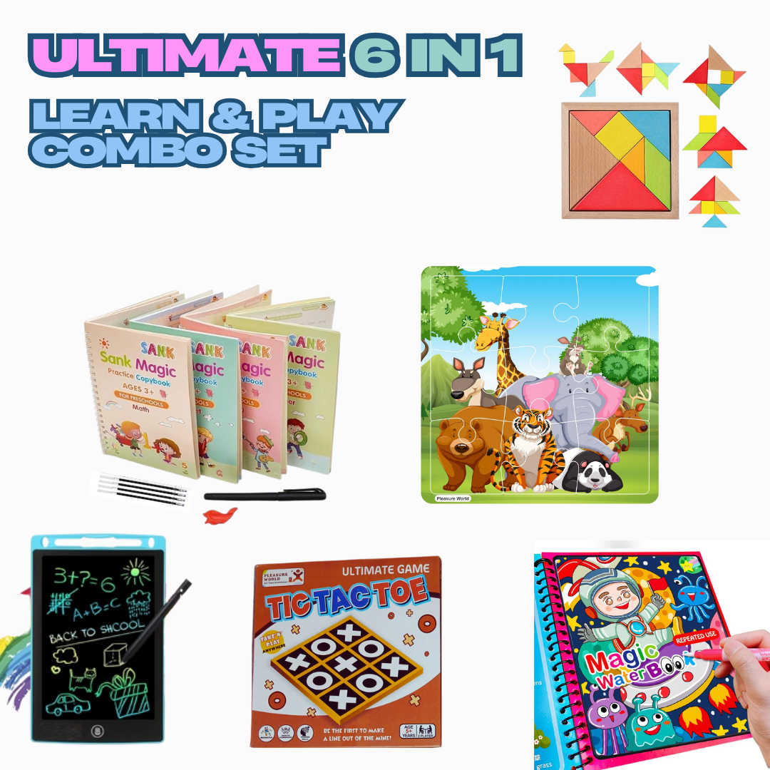 Ultimate 6-in-1 Learn & Play Complete Combo Set for Kids 🎨📖🎮 - Tuno Toys