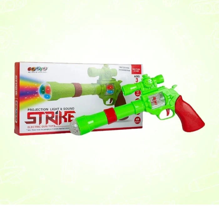 Battery Operated 3D Projection Strike Toy Gun with Vibrant Light & Sound Effects for Kids/Gifts/Toddlers - Tuno Toys