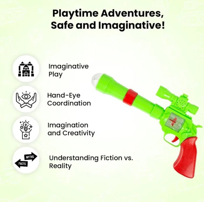Battery Operated 3D Projection Strike Toy Gun with Vibrant Light & Sound Effects for Kids/Gifts/Toddlers - Tuno Toys