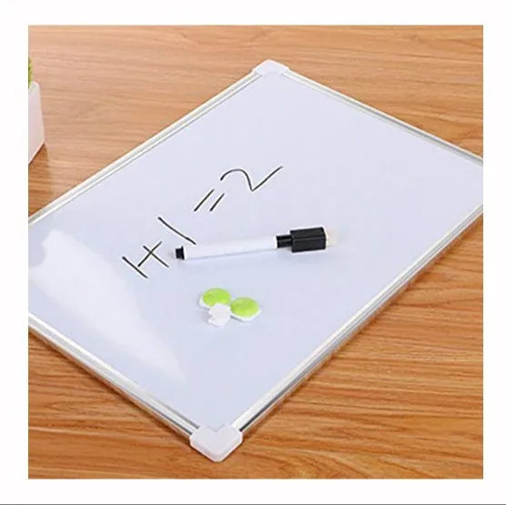 Double Sided Magnetic Writing and Drawing Board Aluminium Frame (Size-20x30CM) - Tuno Toys