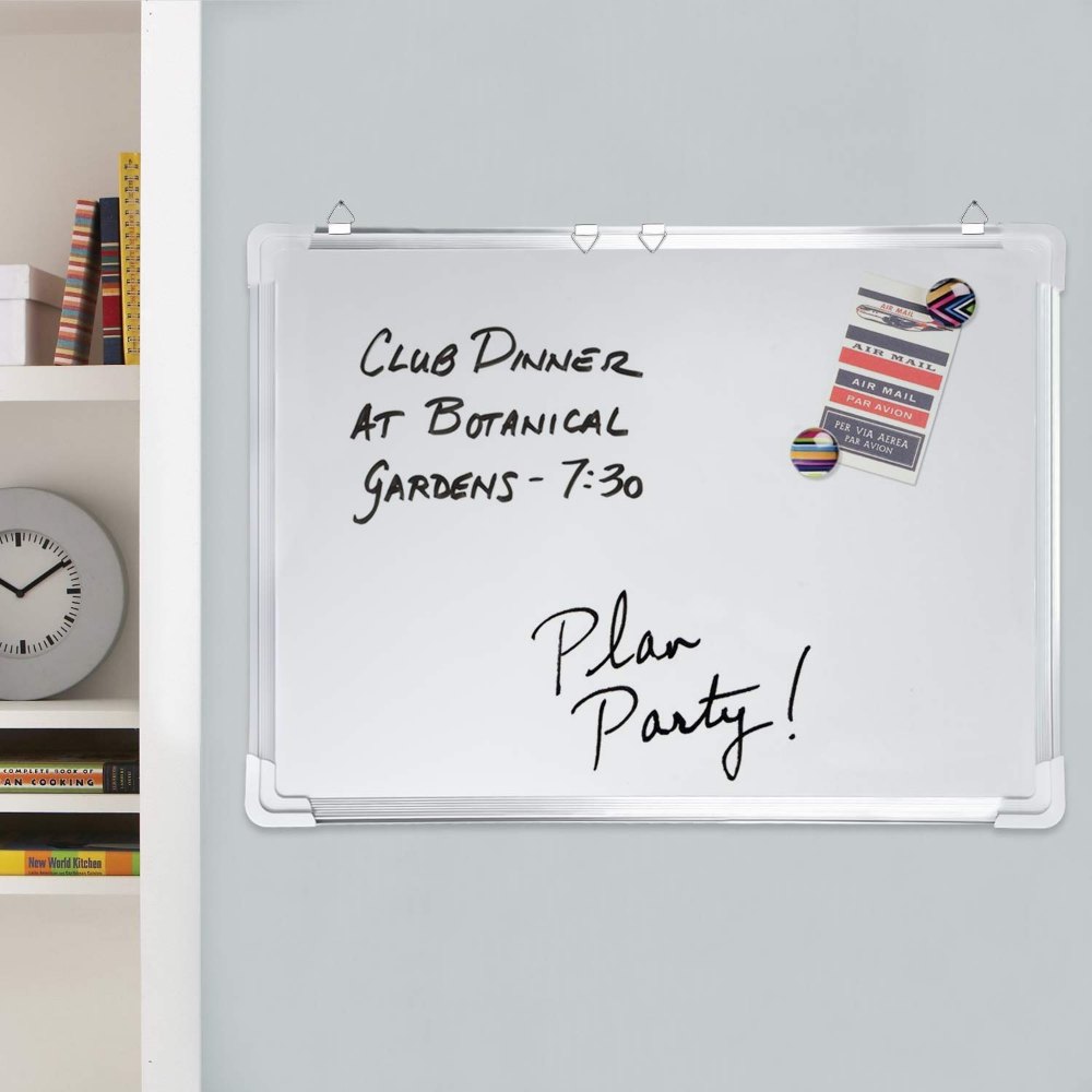 Double Sided Magnetic Writing and Drawing Board Aluminium Frame (Size-20x30CM) - Tuno Toys