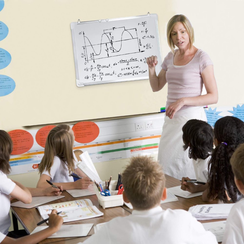 Double Sided Magnetic Writing and Drawing Board Aluminium Frame (Size-20x30CM) - Tuno Toys